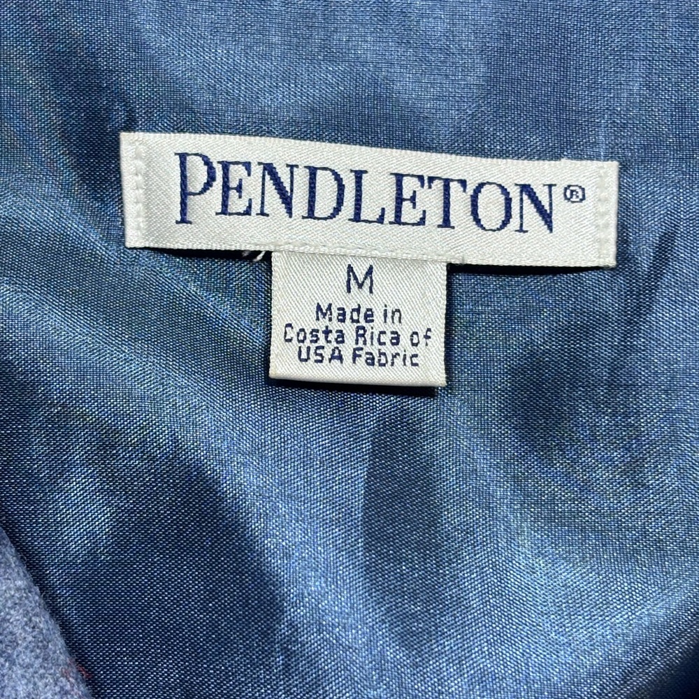VTG Pendleton Plaid Virgin Wool Button Shirt Outdoor Heritage Style Womens Sz M - Picture 3 of 16